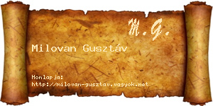 Milovan Gusztáv névjegykártya